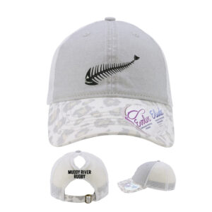 Muddy River Rugby Infinity Her Women’s Printed Visor with Mesh Back Cap-Grey Snow Leopard