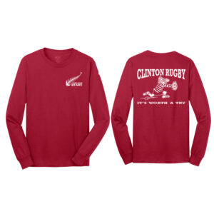 Muddy River Rugby Unisex Long Sleeve Cotton Tee-Red