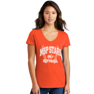 MSP Stars SB Ladies Fan Favorite V Neck Tee-Orange