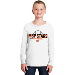 MSP Stars SB Cotton Youth Long Sleeve T-Shirt-White