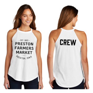 Preston Farmers Market Crew Unisex District Made Ladies Perfect Tri Rocker Tank-White