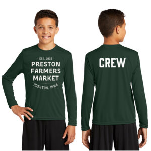 Preston Farmers Market Crew Sport Tek YOUTH Long Sleeve PosiCharge Competitor Tee-Forest