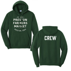 Preston Farmers Market Crew Unisex Fleece Hooded Sweatshirt-Dark Green