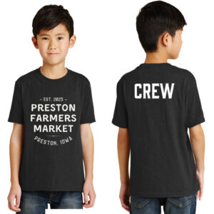 Preston Farmers Market Crew Youth Short Sleeve Tee-Black