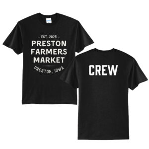 Preston Farmers Market Crew Unisex Short Sleeve Tee-Black