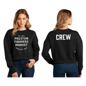 Preston Farmers Market Crew District Women’s Perfect Weight Fleece Cropped Crew-Black