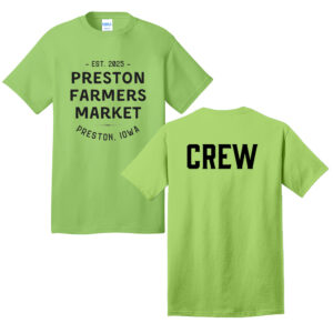 Preston Farmers Market Crew Unisex Cotton Short Sleeve Tee-Lime