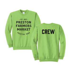 Preston Farmers Market Crew Unisex Fleece Crewneck Sweatshirt-Lime