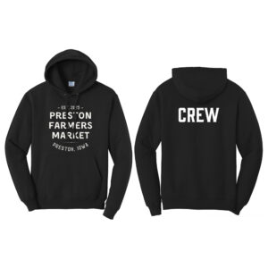 Preston Farmers Market Crew Unisex Fleece Hooded Sweatshirt-Black