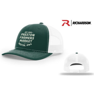 Preston Farmers Market Crew Richardson Pro Crown Mesh Back Adjustable back cap Split-Dark Green/White