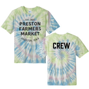 Preston Farmers Market Crew Unisex Essential Tie-Dye Tee-Watercolor Spiral