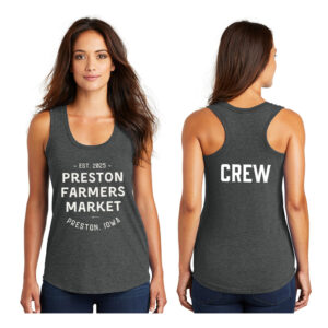 Preston Farmers Market Crew District Made Ladies Perfect Tri Racerback Tank-Black Frost