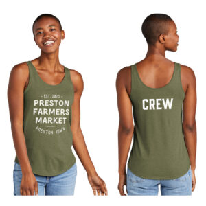 Preston Farmers Market Crew District Women’s Perfect Tri Relaxed Tank-Military Green Frost
