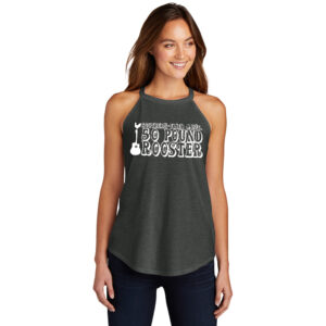 50 Pound Rooster Band District Made Ladies Perfect Tri Rocker Tank-Black Frost