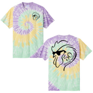 50 Pound Rooster Band Unisex Tie Dye Short Sleeve Tee-Mint Rainbow