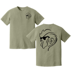 50 Pound Rooster Band Unisex Comfort Colors Pigment Dyed Short Sleeve Shirt-Sandstone