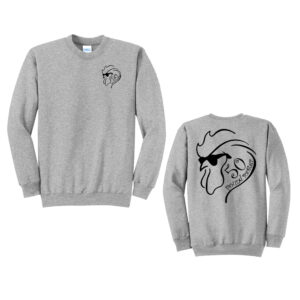 50 Pound Rooster Band Unisex Fleece Crewneck Sweatshirt-Athletic Heather