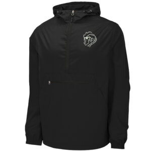 50 Pound Rooster Band Sport-Tek Packable Anorak Adult-Black