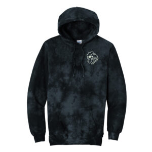50 Pound Rooster Band Unisex Crystal Tie-Dye Pullover Hoodie-Black