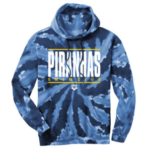 Piranhas Swim Unisex Essential Tie-Dye Pullover Hooded Sweatshirt- navy