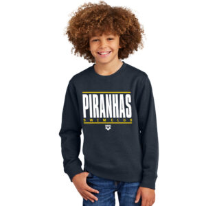 Piranhas Swim Youth District Fleece Crew-New Navy