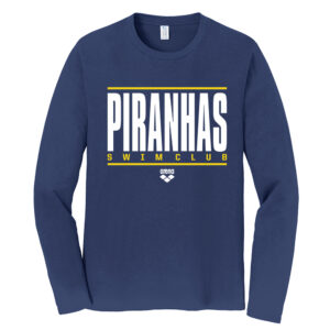 Piranhas Swim Unisex Fan Favorite Long Sleeve Ringspun Cotton Tee-Team navy