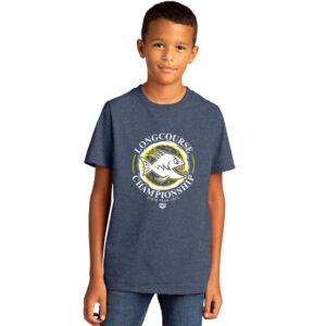 Piranhas Swim YOUTH District Premium Short Sleeve Tee-Heathered Navy