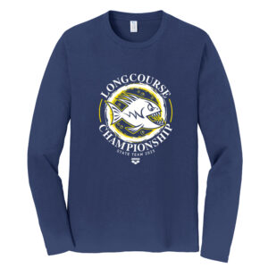 Piranhas Swim Unisex Fan Favorite Cotton Long Sleeve Ringspun Tee-Team Navy