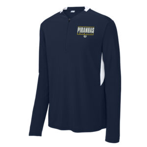 Piranhas Swim Sport-Tek Men Club 1/4-Zip Pullover-Navy/White
