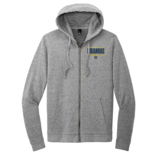 Piranhas Swim District Adult Perfect Tri Fleece Full-Zip Hoodie-Grey Frost