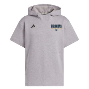 Piranhas Swim Adidas  Dugout NWV Short Sleeve Hoodie- Medium Grey Heather