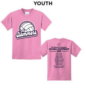 PV Slammers National Champ Youth Short Sleeve Tee-Candy Pink