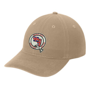 QC British Auto Club Port and Company Brushed Twill Low Profile Cap-Khaki EMBROIDERY