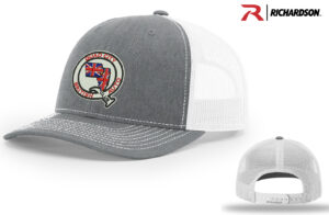 QC British Auto Club Richardson Pro Crown Mesh Back Adjustable back cap Split-Heather Grey/White EMBROIDERY