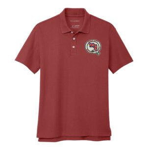 QC British Auto Club Port Authority Men C-FREE Cotton Blend Pique Polo-Garnet (XS-2X) EMBROIDERY