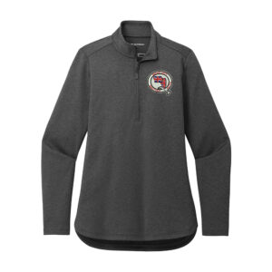 QC British Auto Club Port Authority Ladies C-FREE Double Knit 1/4-Zip-Grey Steel Heather EMBROIDERY