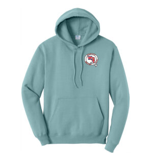 QC British Auto Club Unisex Fleece Hooded Sweatshirt-Stone Wash Blue SCREEN PRINT