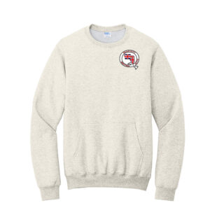 QC British Auto Club Unisex Core Fleece Crewneck Pocket Sweatshirt-Oatmeal heather SCREEN PRINT