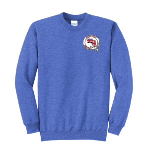 QC British Auto Club Unisex Fleece Crewneck Sweatshirt-Heather Royal SCREEN PRINT