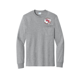 QC British Auto Club Unisex Cotton Long Sleeve Essential Pocket T-Shirt-Athletic Heather SCREEN PRINT