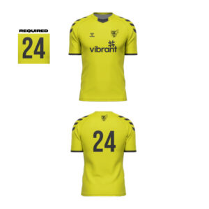 QC Strikers Uniform Hummel Custom Vibrant/QC Strikers Short Sleeve Raglan Soccer Jersey – Yellow/Black