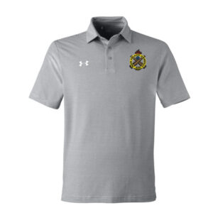 Rock Island Arsenal Under Armour Men DRIVE Team Stripe Premium Polo – Mod Grey