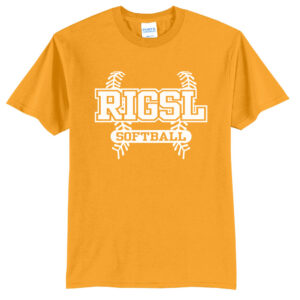 RI Girls Softball Unisex Basic Short Sleeve Tee-Gold