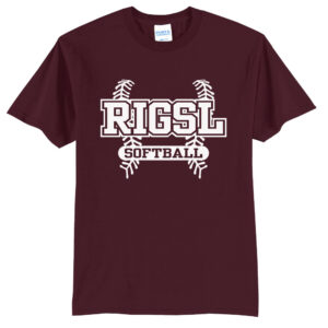 RI Girls Softball Unisex Basic Short Sleeve Tee-Maroon