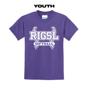 RI Girls Softball Youth Basic Tee-Purple