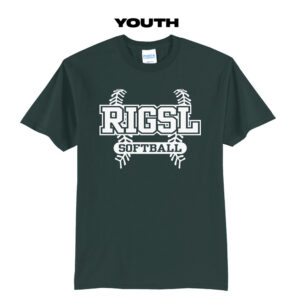 RI Girls Softball Youth Basic Tee-Dark Green