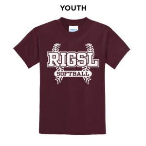 RI Girls Softball Youth Basic Tee-Maroon