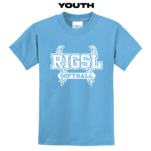 RI Girls Softball Youth Basic Tee-Aquatic Blue