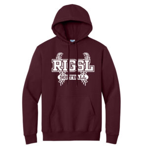 RI Girls Softball Unisex Basic Hooded Sweatshirt-Maroon