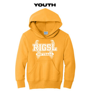 RI Girls Softball Youth Basic Hooded Sweatshirt-Gold